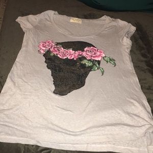 Gold metallic skull T-shirt